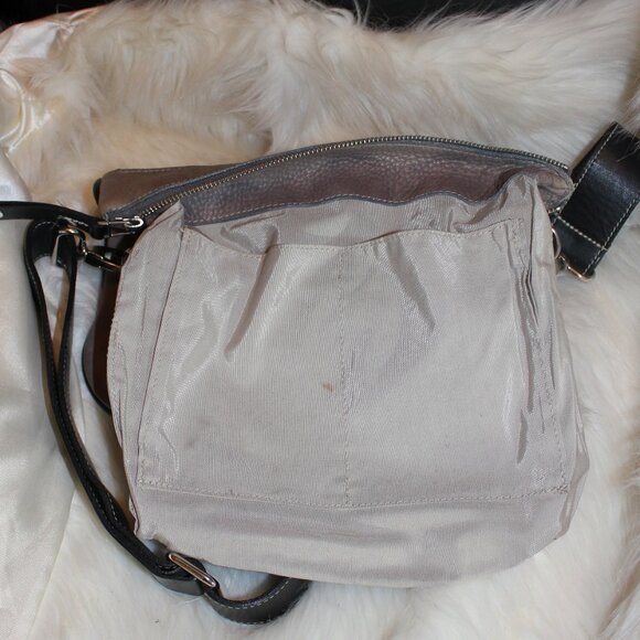 VTG Roots Brown shoulder crossbody leather brown bag 11"x 11" - Picture 2 of 9